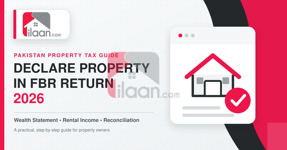 Pakistani property owner declaring a house and plot in FBR income tax return 2026